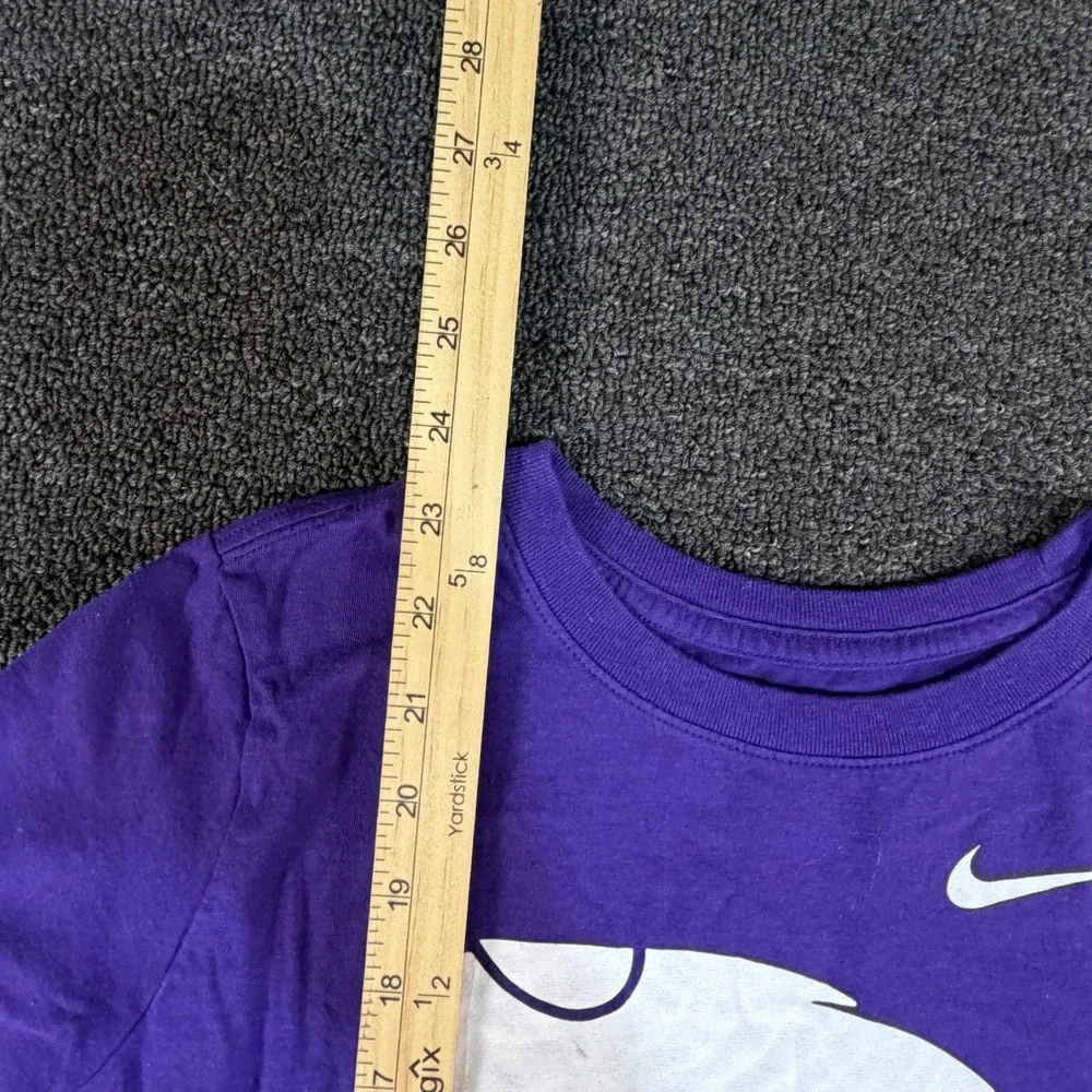 Kansas State Nike T-Shirt Kids L Purple NCAA Football Powercat EUC
